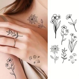 30 Sheets Temporary Tattoo Stickers,240+ Pcs Beautiful Fake Tattoos for Women Adult, Realistic and Long-Lasting Temporary Tattoos - Tiny Small Removable Tattoos for Body