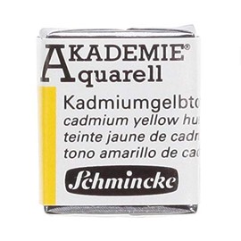 Schmincke AKADEMIE® Watercolor Fine Artist Watercolor Paints Cadmium Yellow Tone 16 224 044 Half Pan Watercolor Painting Vegan Watercolor