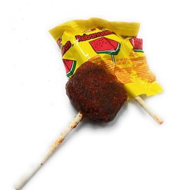 Rebanaditas Paletas Spicy Watermelon Lollipop Sucker 40 Pcs Mexican Hard Candy Chili Pops Sweet Snack Dulces Mexicanos Candies
