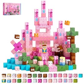 Nasjac Bloques Magneticos Juguete para Niños Niñas, 150PCS Bloques de Construcción Castillo Princesa, Imanes Cubos Apilables, Juguetes Educativos Stem