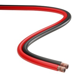 conecto Speaker Cable CCA 2 x 0.75 mm², 20.0 m, Audio Cable with Polarity Marking for HiFi Speaker Boxes Subwoofer, Red/Black
