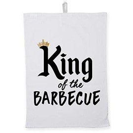 Hippowarehouse King of the Barbecue Tea Towel Eco Printed Dish Cloth Kitchen accessory 50cmx70cm 100% Cotton