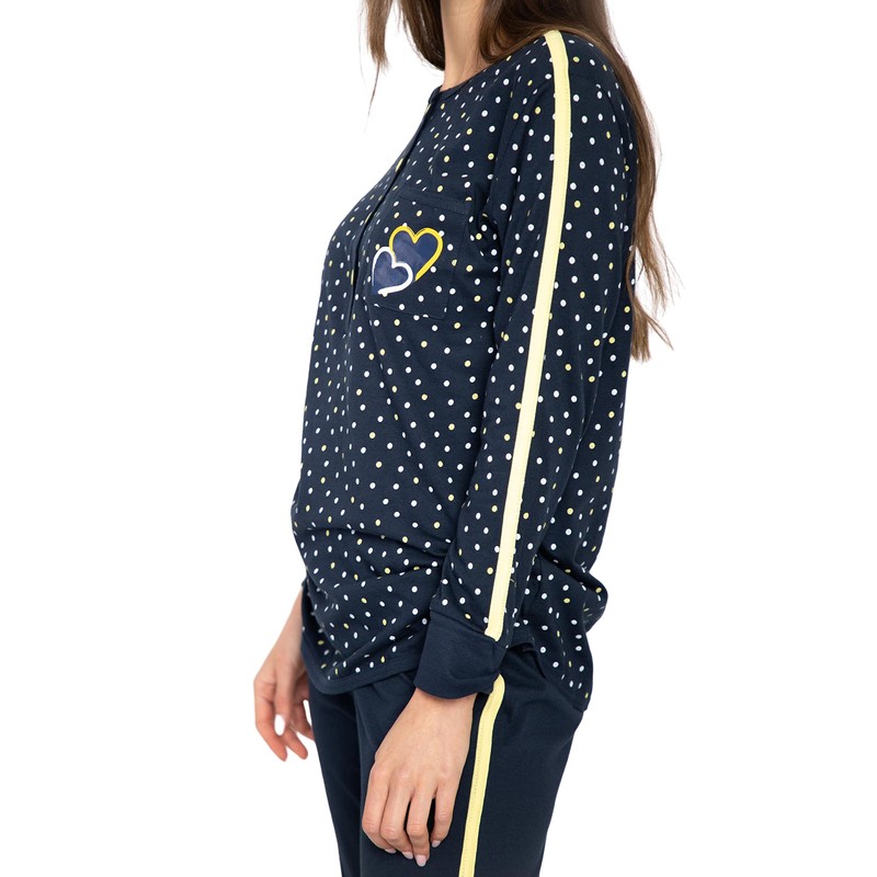 Consult-Tex DW192 Women's Long Sleeve Cotton Pyjamas, blue