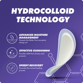 Light Pharma Blister Plasters for Feet, 12 Hydrocolloid Plasters for Blister Treatment & Prevention, Latex-Free, Translucent and Hypoallergenic (12 Heel Blister Plasters + 12 Cleansing Pads)