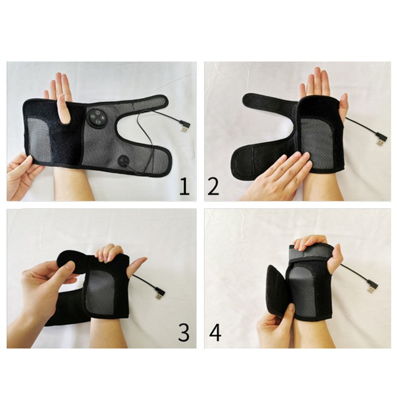Wrist Massage Brace Hot Compress 3 Temperature Gears Relieve Pain