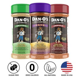 Dan-O's Seasoning - Small bottle 3 Pack - Original, Chipotle & Cajun - Seasoning for Cooking & Grilling Anything
