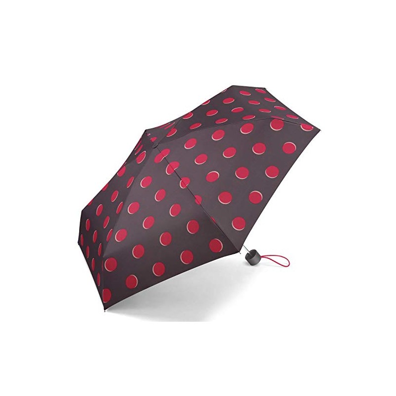 Esprit Petito Moon Dots Pocket Umbrella, Claret Red