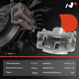 A-Premium Front Left Disc Brake Caliper Assembly with Bracket Compatible with Select Honda and Acura Models - Civic 2006-2015, CSX 2006-2011, 1.8L 2.0L