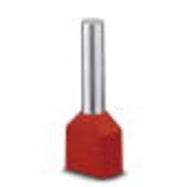 PHOENIX CONTACT AI-TWIN 2X1-12 RD Ferrule, 12 mm Sleeve Length, 19 mm Length, Red, Pack of 100