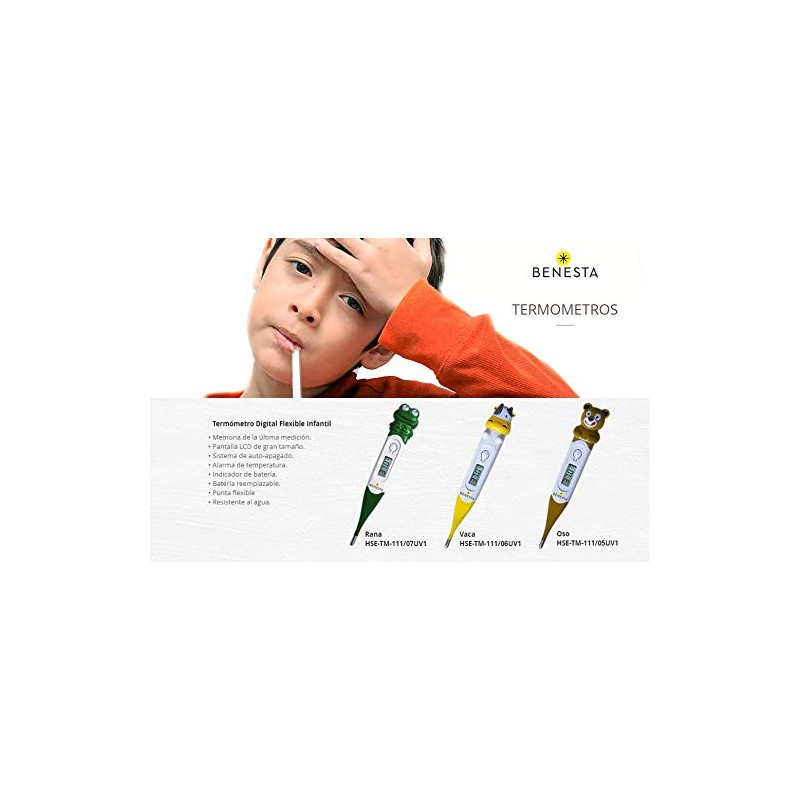 Benesta Termómetro Digital Pediátrico Infantil Benesta Animales LCD