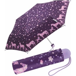 happy rain Ergobrella Kinder-Taschenschirm mit reflektierenden Elementen ponylove, 89 cm