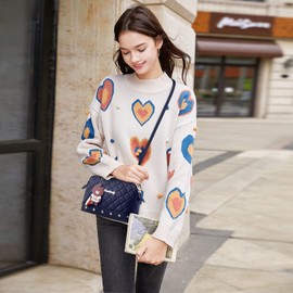 DIRRONA Fashion Women's Handbag Cute Shoulder Bag Casual Crossbody Bag Travel Party PU Leather Women Bag, blue, Retro