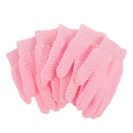PACKOVE 3 Pairs Spa Exfoliating Mitt Heavy Duty Body Scrubber Gloves for Dead Skin Removal Versatile Five Finger Design for Shower Bath Exfoliation