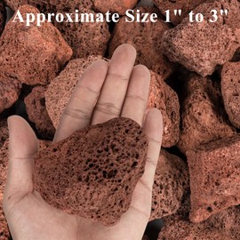 GASPRO 10 lb Large Red Lava Rocks, 1-3 Inch, Ideal for Outdoor Fire Pits, Indoor Fireplaces with Propane and Natural Gas