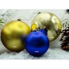 Red Shiny, 8 in, 2 Pack (X-Large, Jumbo)(SPN Decor) (Christmas, Holiday, Christmas Tree)