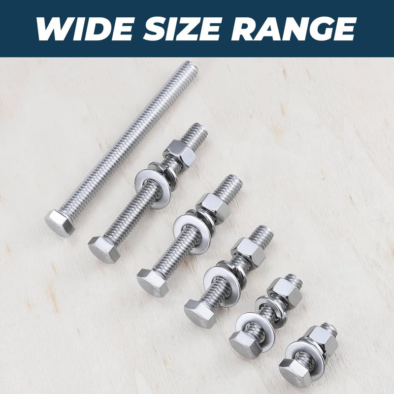6 Sets Glvaner 3/8-16 x 2-3/4" Stainless Steel Hex Head