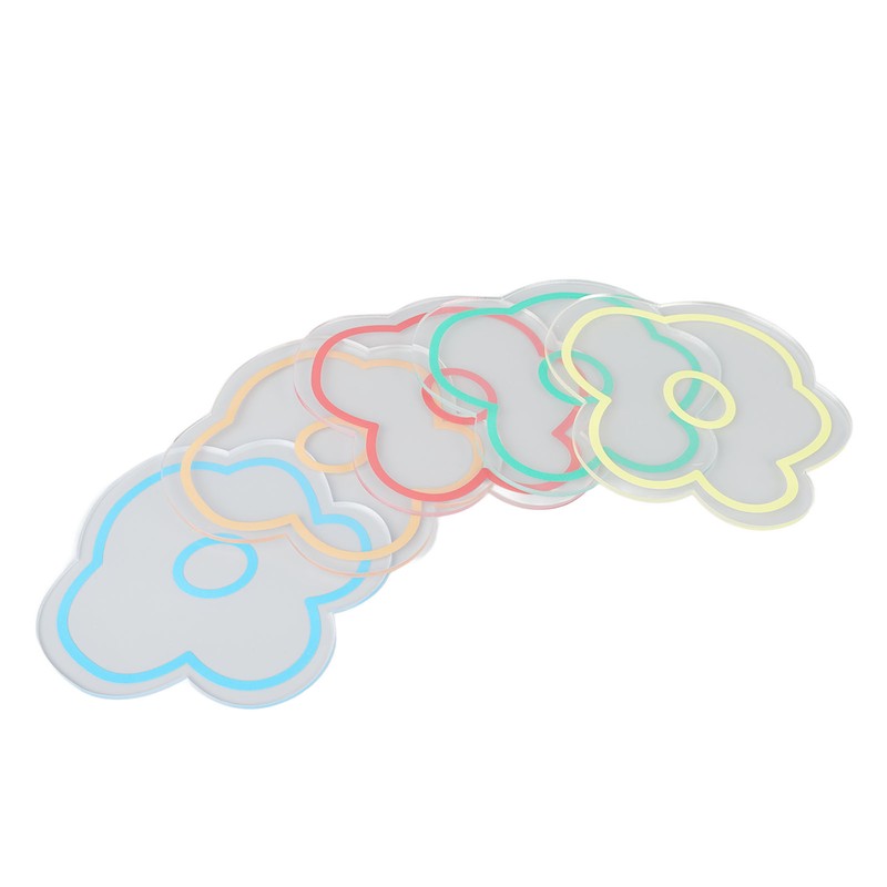 5pcs Nail Art Palette High Transparency Double Sided Thick Flower