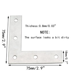 Sipery 20Pcs Flat Corner Brace 3 Inch, L Shaped Flat Mending Plate, Hot Dip Galvanized Metal Repair Joining Plates for Wooden Furniture Joining Bracket Support Braces