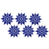 12pk Glitter Snowflake Hanging Decorations, Christmas Tree Snowflake Baubles/Ornaments (Royal