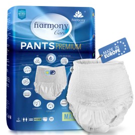 Harmony Care ® MAXI Absorbent Nappy Pants for Adults - Discreet Incontinence Pants for Women and Men - Nappies for Adults, Size M - Pack of 8 Test Pack