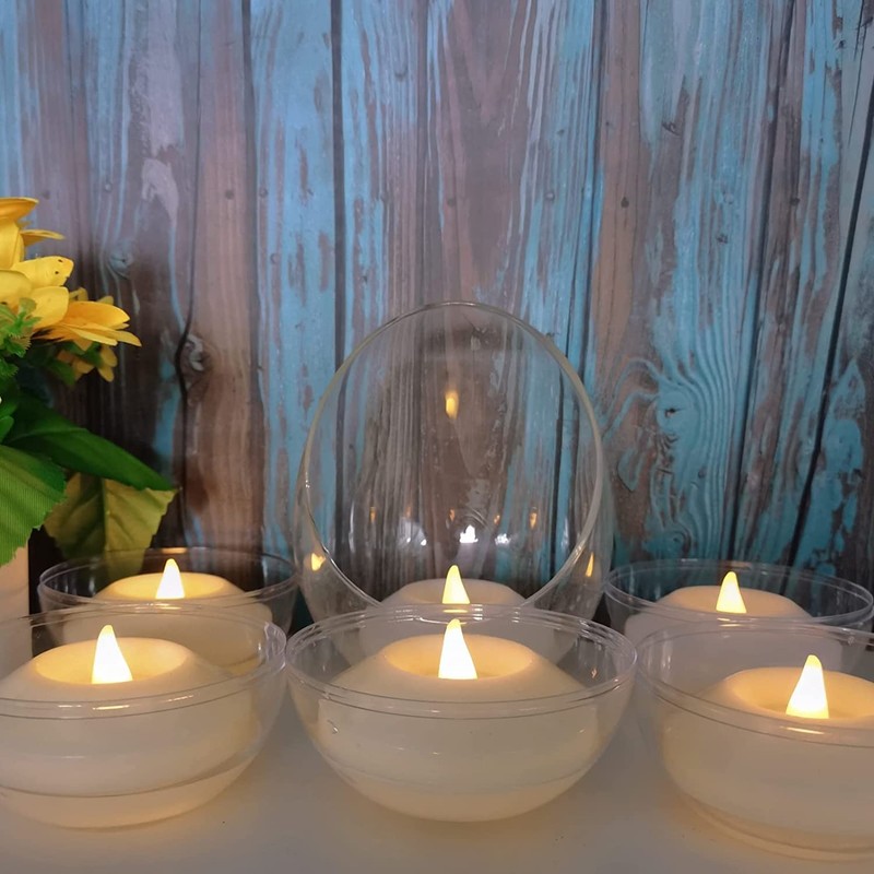 120+ Hours LED Floating Candles for Centerpieces – 12 Pack