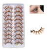 False Eyelashes 10 Pairs Brown Natural Eyelashes Fluffy Cat Eye