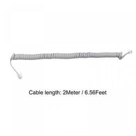 sourcing map Telephone Handset Cord, 4P4C 6.56 Feet Coiled Landline Phone Handset Cable for Home or Office Grey 2 Pack