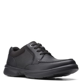Clarks Men's Bradley Vibe Oxford, Black Tumbled Leather, 10