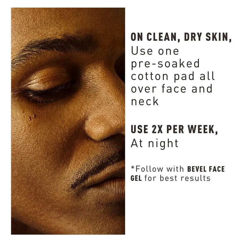 Bevel Almohadillas De Tóner Exfoliante 10% Ácido Glicólico P