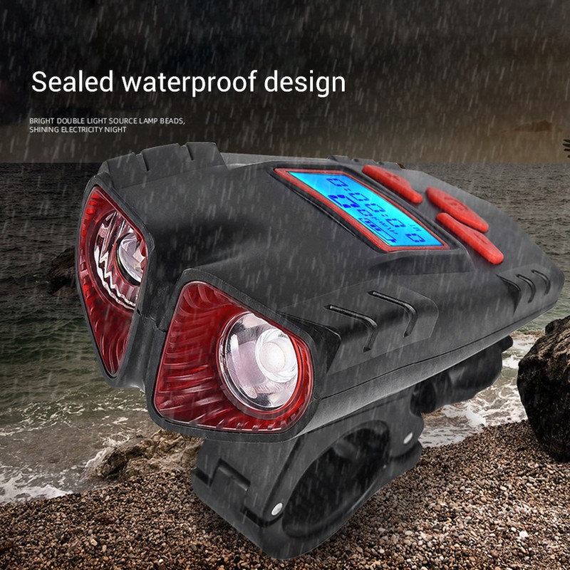 USB Rechargeable Bike Light with Bike Bell 4 Lighting Mode