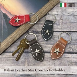 H.N.Z kil-024oya Key Holder, Genuine Leather, Italian Leather, Studs, Men's, Black