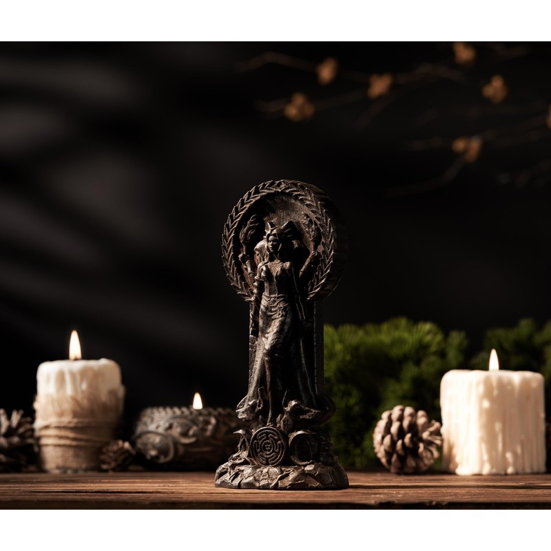 Hecate statue, Triple goddess statue altar, Goddess statue, hexe for