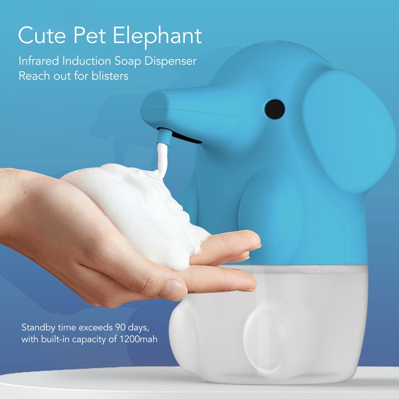 Cute Pet Elephant Touchless Soap Dispenser USB Rechargeable Automatic Foaming