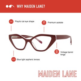 Scojo New York Maiden Lane Blue Light Reading Glasses, Handmade Scratch Resistant Readers for Women and Men, Black/Zebra - 1.50x