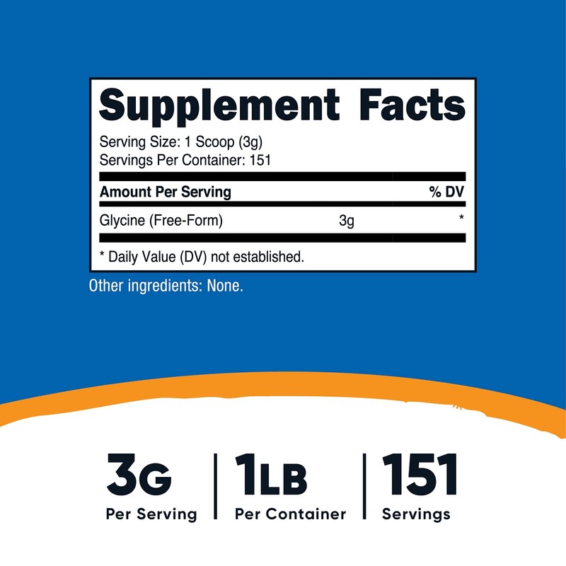 Nutricost Glycine Powder 1lb - Non-GMO, Gluten Free