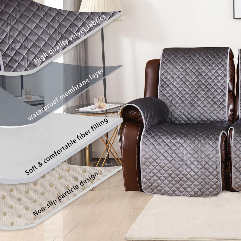 LUFEIJIASHI Non Slip Recliner Couch Covers for 3 Cushion Couch