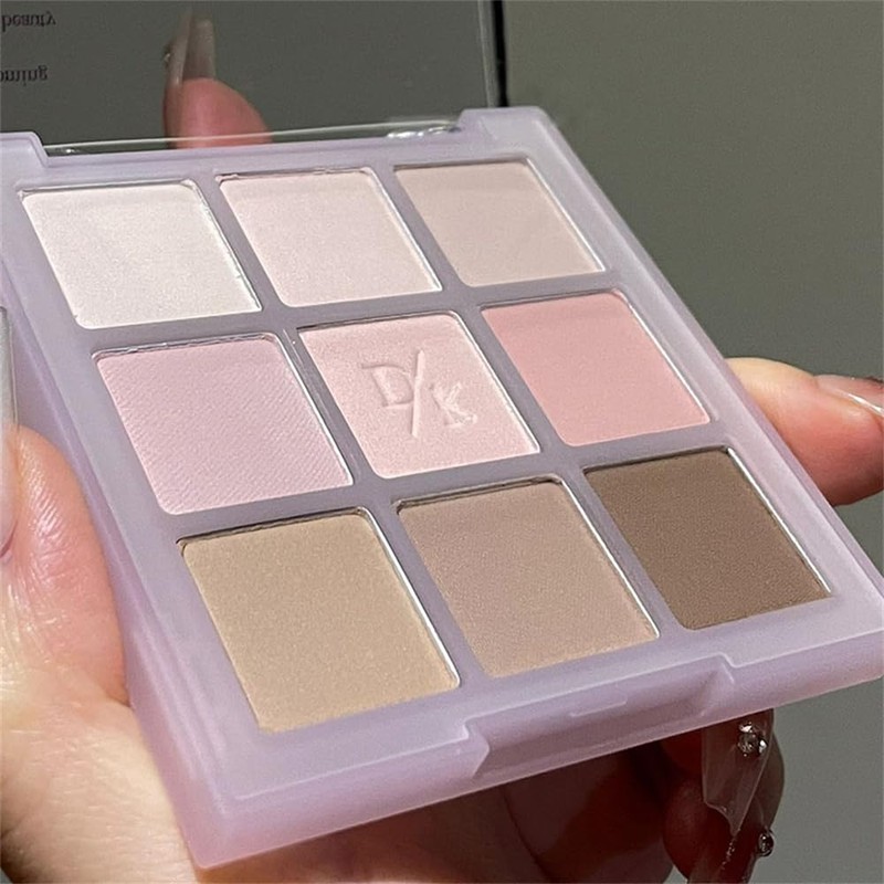 9-Color Glitter & Pastel Eyeshadow Palette - Long-Lasting, Creamy, Waterproof,