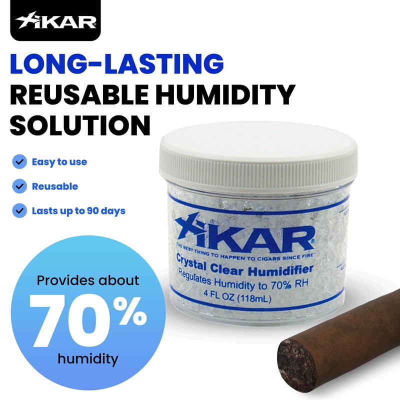 XIKAR Crystal Gel Humidifier Jar for Cigar Humidors, 4oz -