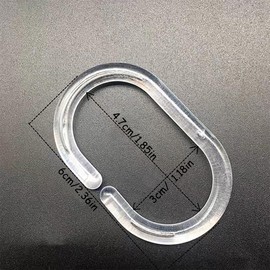 Resze 48 PCS Shower Curtain Rings,Plastic Clear Shower Curtain Hooks,C-Shaped Rings Hook Hanger Bathroom Shower Window Rod