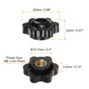 sourcing map 6pcs Star Knobs M6 Female Thread 25mm 6-Point