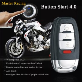 BCSMMCAR Motorcycle Engine Ignition Keyless One-button Start Anti-theft Alarm System Kit