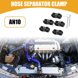 Partuto 1 Set An10 Universal Hose Separator Clamp - Aluminum Alloy Black