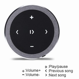 Car Steering Wheel Multimedia Buttons, Universal Car Wireless Bluetooth 4.0 Remote Control Media Button Car Audio Controller for Cellphone Tablet