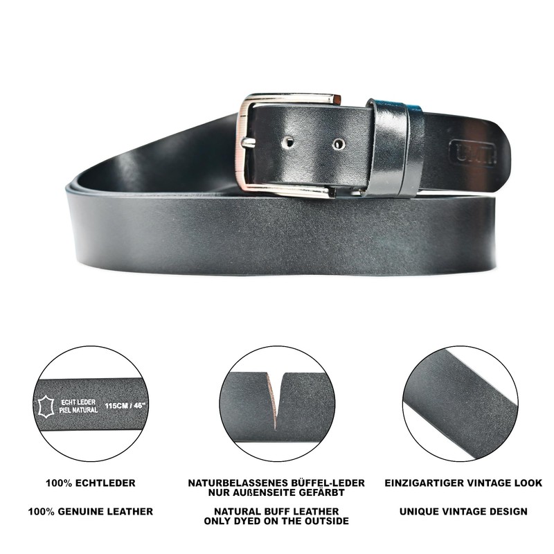 UMTI® Men's Leather Belt Made of Buffalo Leather for Men