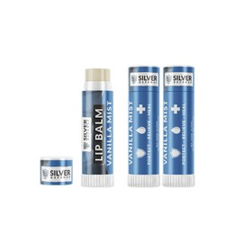 Silver Support 100% Natural Moisturizing Lip Balm for glossy, smooth, & healthy Lips - Ultra Conditioning to Soothe Dry Chapped Lips (Pack of 3)