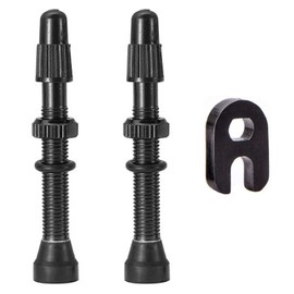 2 Pcs Black Valve Stem 40mm Bicycle Tubeless Presta Aluminium Alloy Notubes Valves with Small Wrench for Cycling Road Bike Road MTB