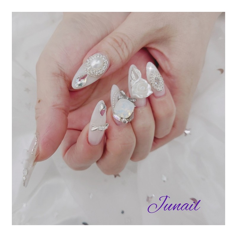 ⭐️ Happy Wedding Handmade Nail Tips ✨ - Short Stiletto