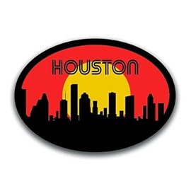City Skylines Vinyl Decal Sticker | Cars Trucks Vans SUVs Windows Walls Cups Laptops | Full Color Printed | 5.5 Inch | Multiple Options (Houston Texas)