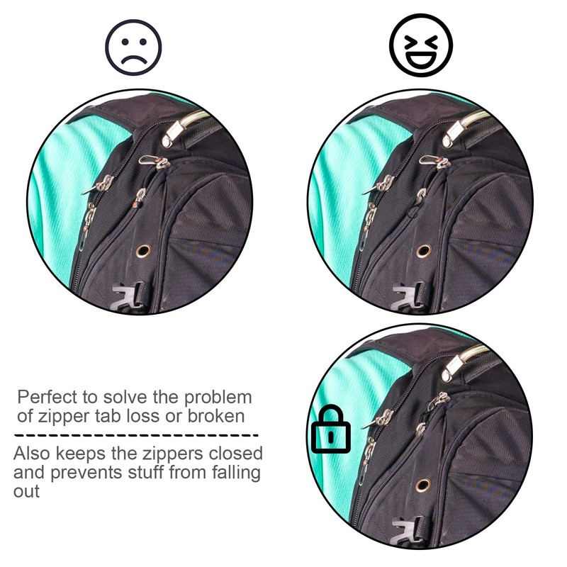 Zipper Clips Theft Deterrent, Backpack Zipper Lock Clips Quick Disconnect