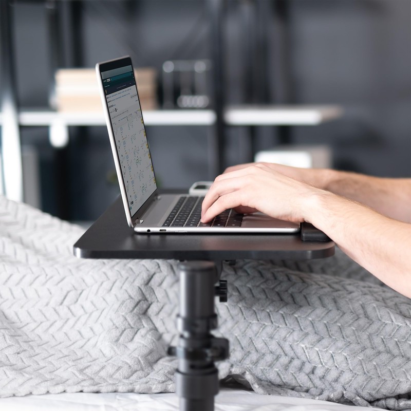 Height Adjustable Under Mattress 20 inch Bedside Desk, Works with